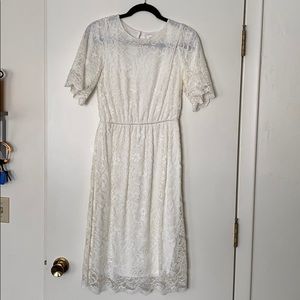 Casual white lace dress